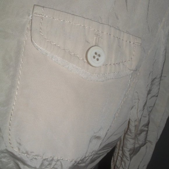 ELIE TAHARI IVORY button up shirt dress M epaulets safari pockets belt - Picture 5 of 8